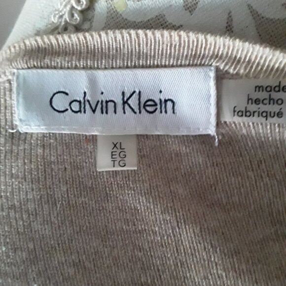 Calvin Klein two tone tan duster cardigan size XL - Picture 2 of 8